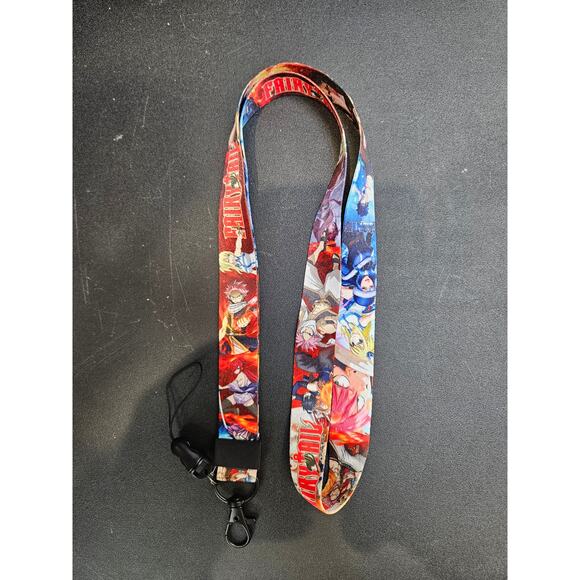 Best Japan Anime Fairy Tail Manga Cell Phone Holder Red Lanyard With Badge Clip - Picture 2 of 6